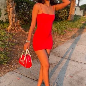 Red minis dress